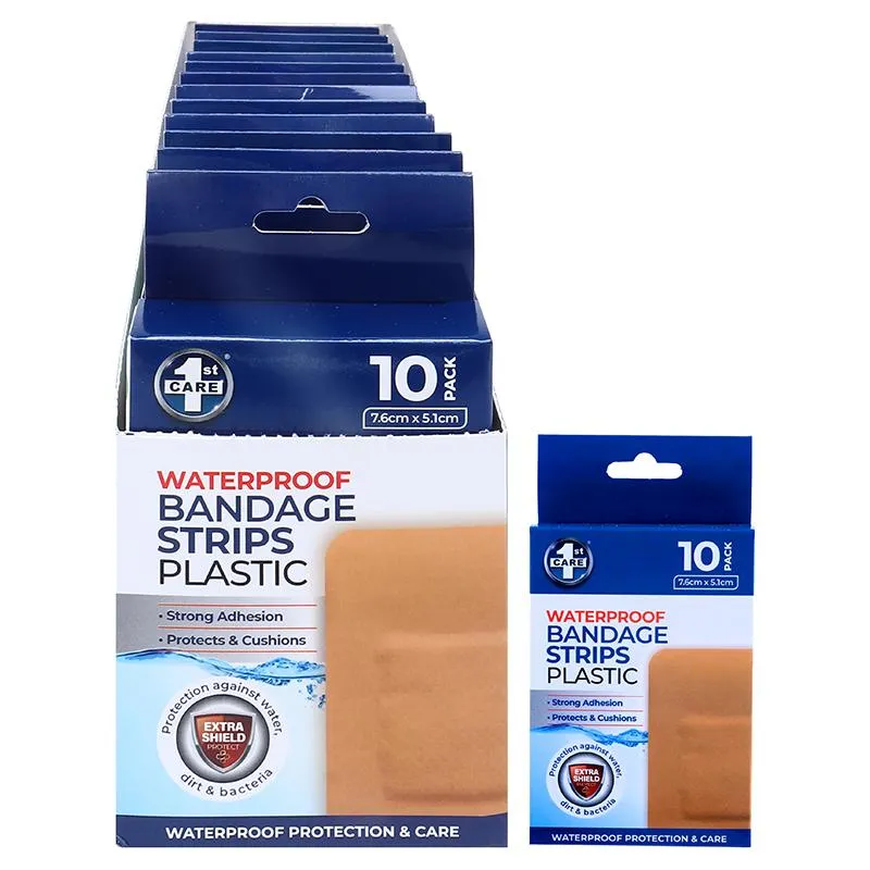 [237753] 1st Care Bandage Dressing Strips Waterproof 7.6cm x 5.1cm 10pk - PE
