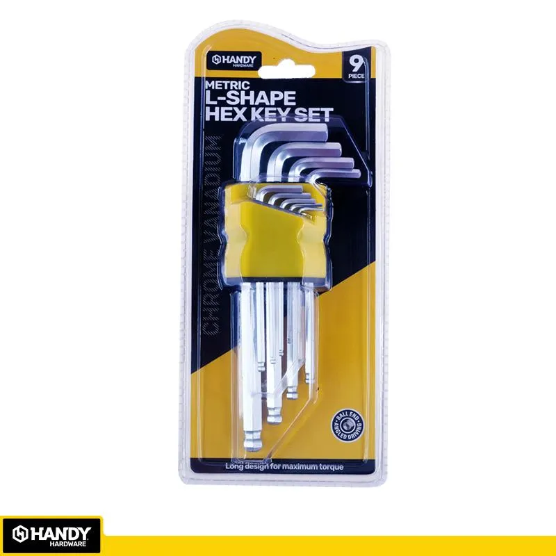 [279630] Handy Hex Key Ball End Short L-Handle Metric 9pc