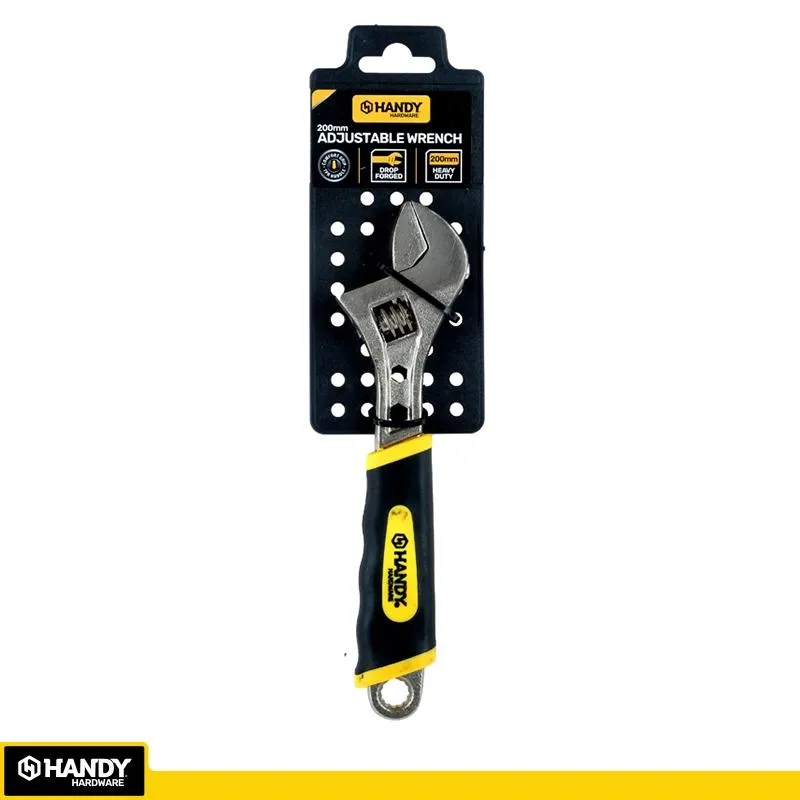 Handy Wrench Adjustable Black & Yellow Soft Grip Handle 200mm