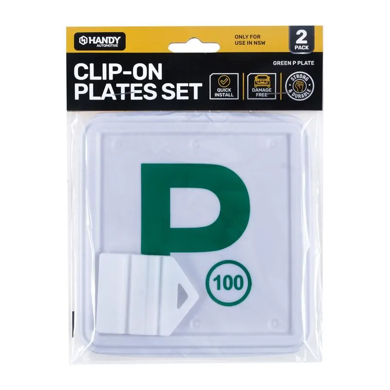 Plate P NSW Green Clip On 2pk