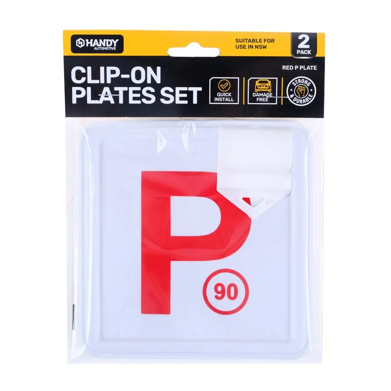 Plate P NSW Red Clip On 2pk