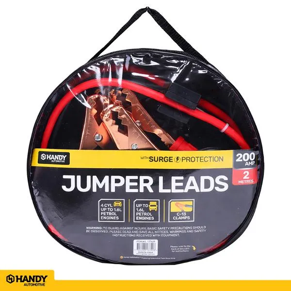 Handy Jumper Lead Cables With Surge Protector 200AMP 2M