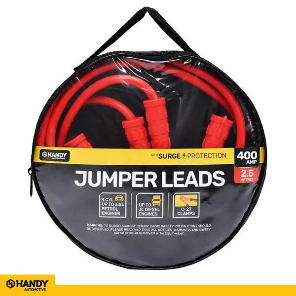 Handy Jumper Lead Cables With Surge Protector 400AMP 2M