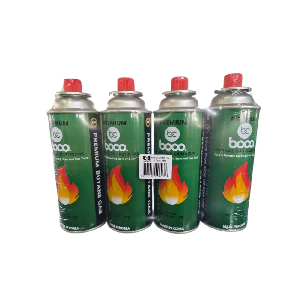 boco. Premium Butane Gas Cartridge 220g - 4 Pack