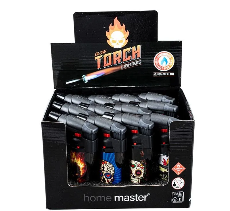 Lighter Gas Blow Torch Refillable - Assorted Skull Designs