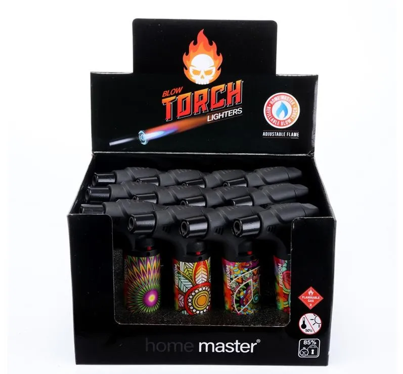 Lighter Gas Blow Torch Refillable - Assorted Freedom Designs