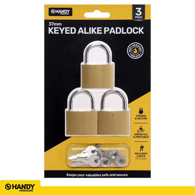 Handy Padlock 37mm - 2 Keys 3pk | boco.
